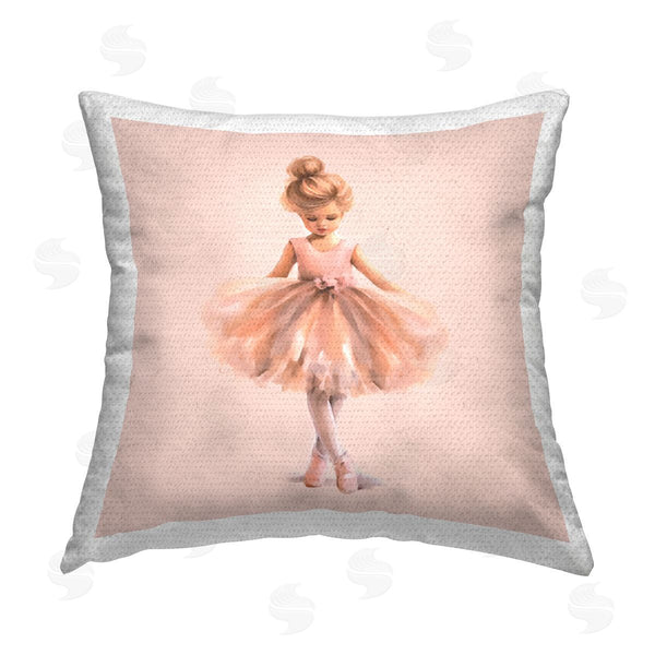 Stupell Industries Andrea Haase | Pink Ballerina Girl Printed Throw Pillow