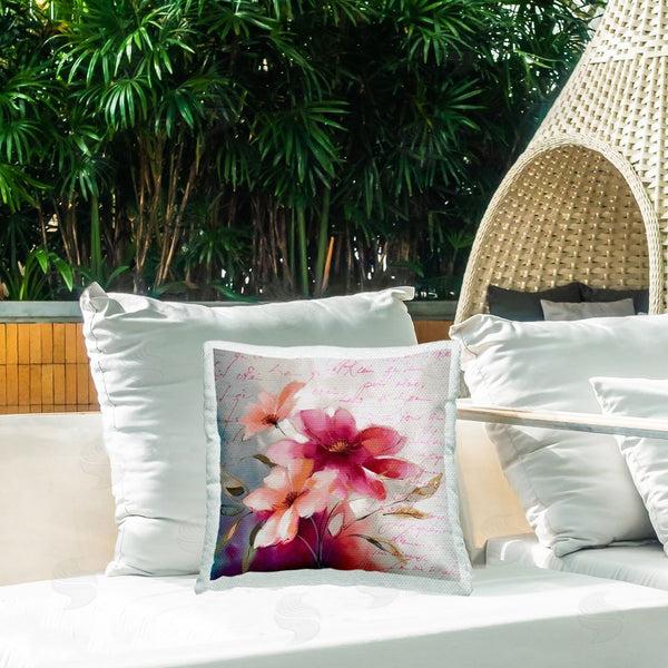 Stupell Industries Andrea Haase | Pink Blooms & Words Printed Throw Pillow