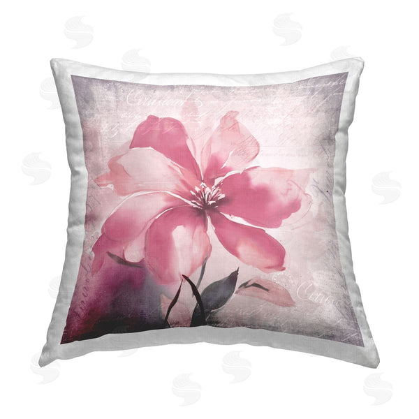 stupell industries Andrea Haase | Pink Flower Bloom Printed Throw Pillow