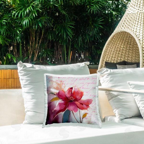 Stupell Industries Andrea Haase | Pink Flower & Cursive Printed Throw Pillow