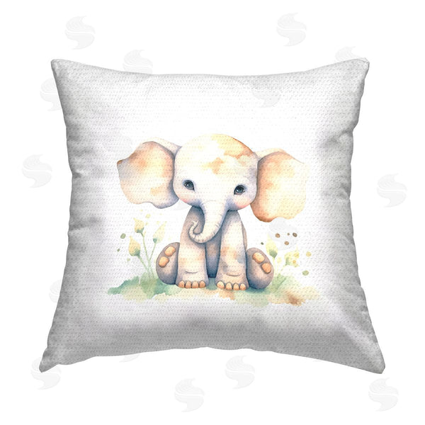 Stupell Industries Andrea Haase | Sitting Baby Elephant Printed Throw Pillow