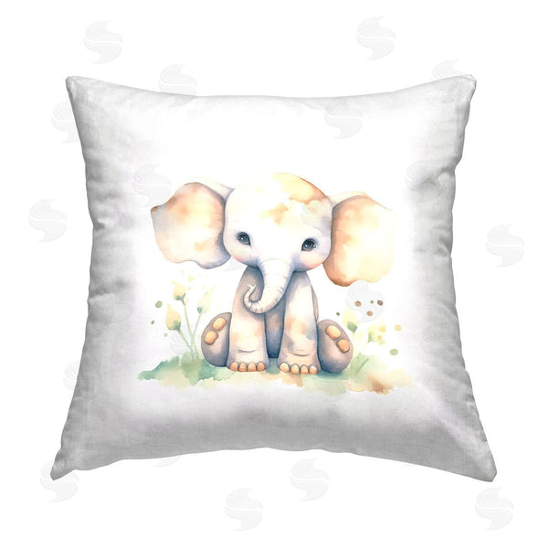 stupell industries Andrea Haase | Sitting Baby Elephant Printed Throw Pillow