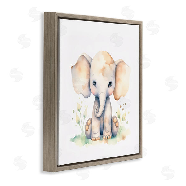 Stupell Industries Andrea Haase | Sitting Baby Elephant Wall Art