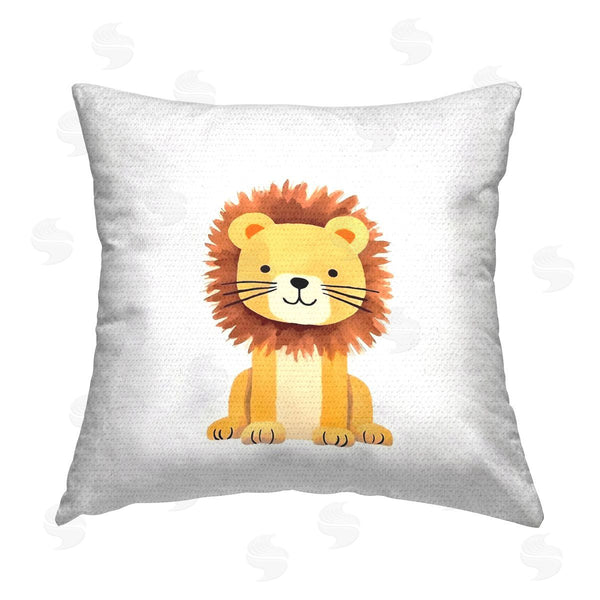 Stupell Industries Andrea Haase | Sitting Baby Lion Cub Printed Throw Pillow