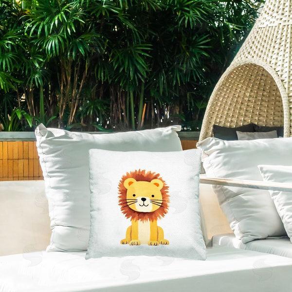Stupell Industries Andrea Haase | Sitting Baby Lion Cub Printed Throw Pillow