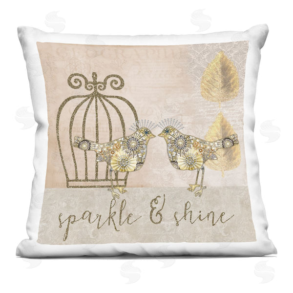 stupell industries Andrea Haase | Sparkle & Shine Birds Patterned Printed Throw Pillow