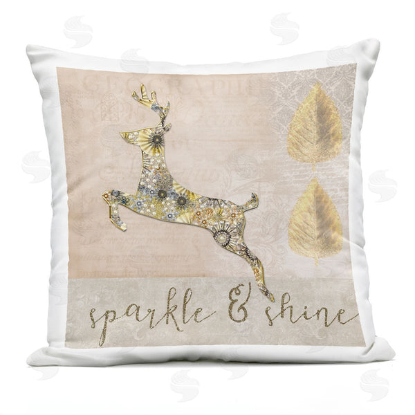Stupell Industries Andrea Haase | Sparkle & Shine Jumping Deer Printed Throw Pillow