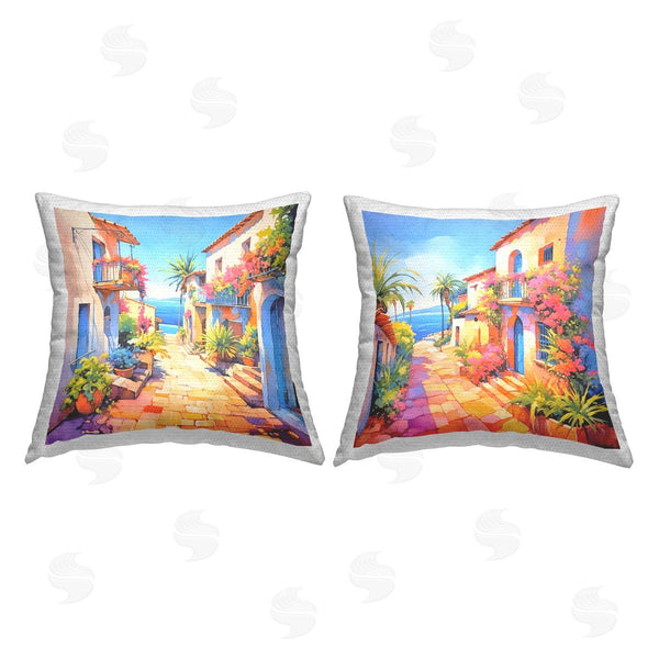 Stupell Industries Andrea Haase | Summer Island Landscape Printed Throw Pillow Set