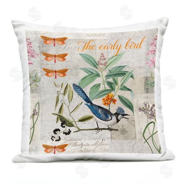 Stupell Industries Andrea Haase | The Early Bird Woodland Collage Printed Throw Pillow