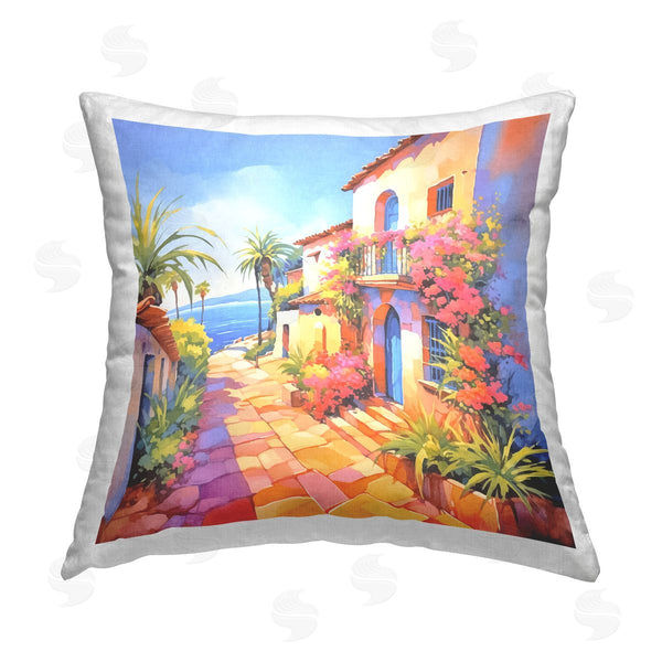stupell industries Andrea Haase | Tropical Bella Vista Printed Throw Pillow