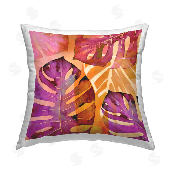 stupell industries Andrea Haase | Tropical Leaf Collage Printed Throw Pillow
