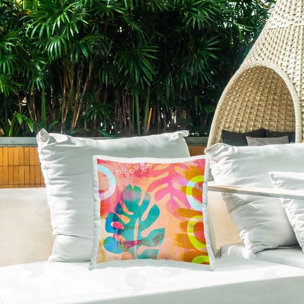 Stupell Industries Andrea Haase | Tropical Leaf Shapes Printed Throw Pillow