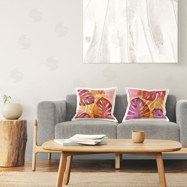 Stupell Industries Andrea Haase | Tropical Overlapping Leaves Printed Throw Pillow Set