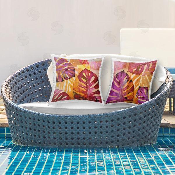 Stupell Industries Andrea Haase | Tropical Overlapping Leaves Printed Throw Pillow Set