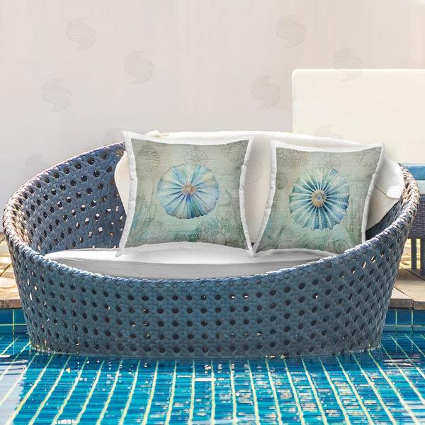 Stupell Industries Andrea Haase | Vintage Blue Sea Urchins Printed Throw Pillow Set