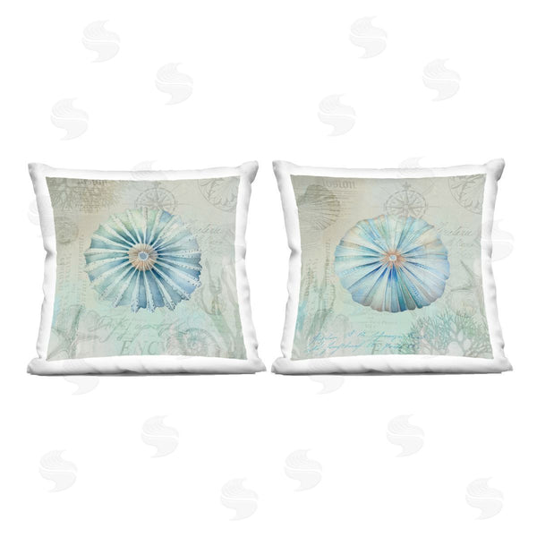 stupell industries Andrea Haase | Vintage Blue Sea Urchins Printed Throw Pillow Set