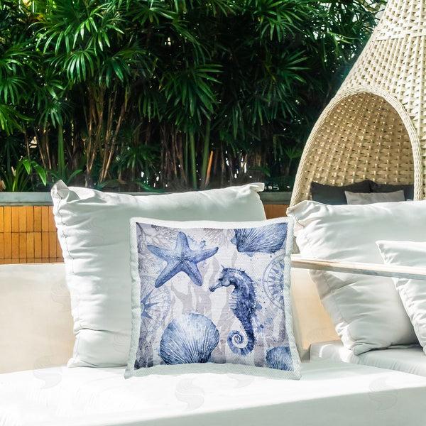 Stupell Industries Andrea Haase | Vintage Collaged Sea Life Printed Throw Pillow