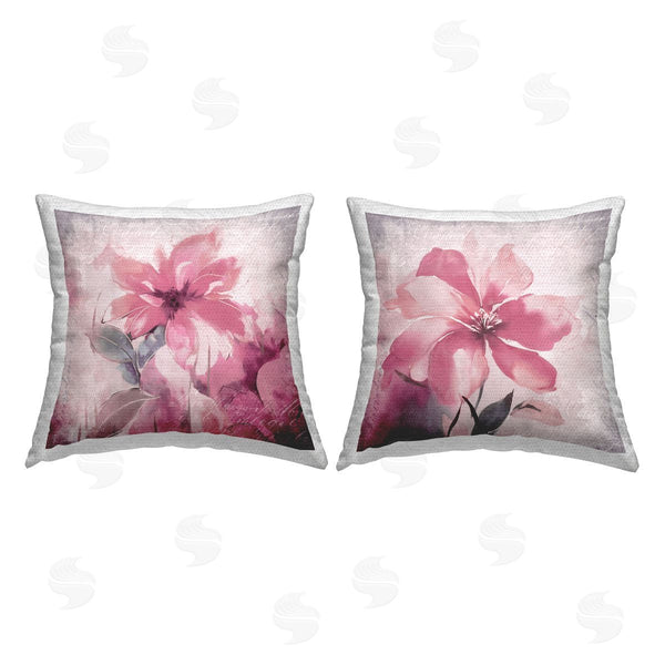 Stupell Industries Andrea Haase | Vintage Pink Flowers Printed Throw Pillow Set