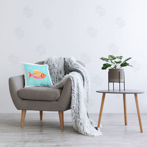 Stupell Industries Andrea Haase | Whimsical Orange Fish Printed Throw Pillow