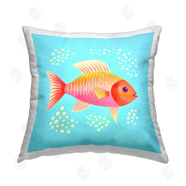 Stupell Industries Andrea Haase | Whimsical Orange Fish Printed Throw Pillow