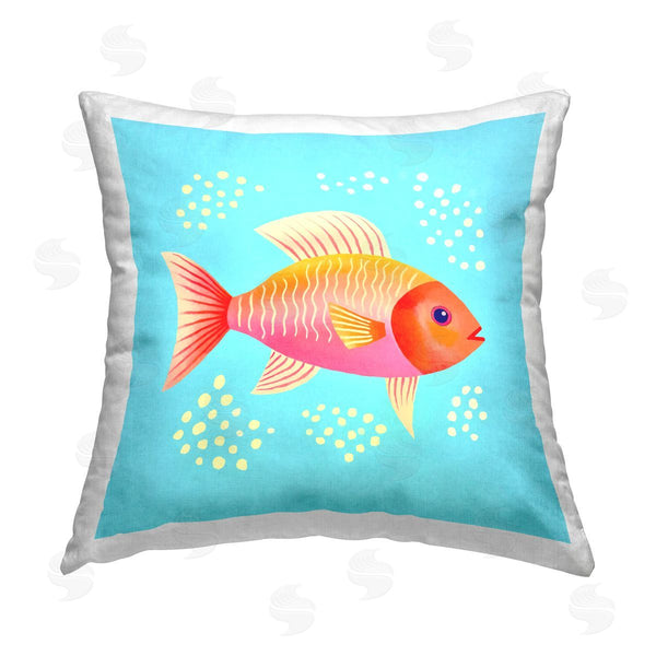 stupell industries Andrea Haase | Whimsical Orange Fish Printed Throw Pillow