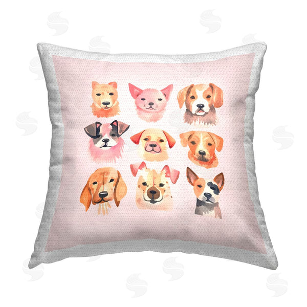 Stupell Industries Andrea Haase | Whimsy Dog Parade Printed Throw Pillow
