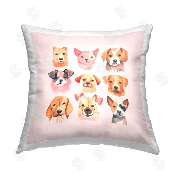 stupell industries Andrea Haase | Whimsy Dog Parade Printed Throw Pillow