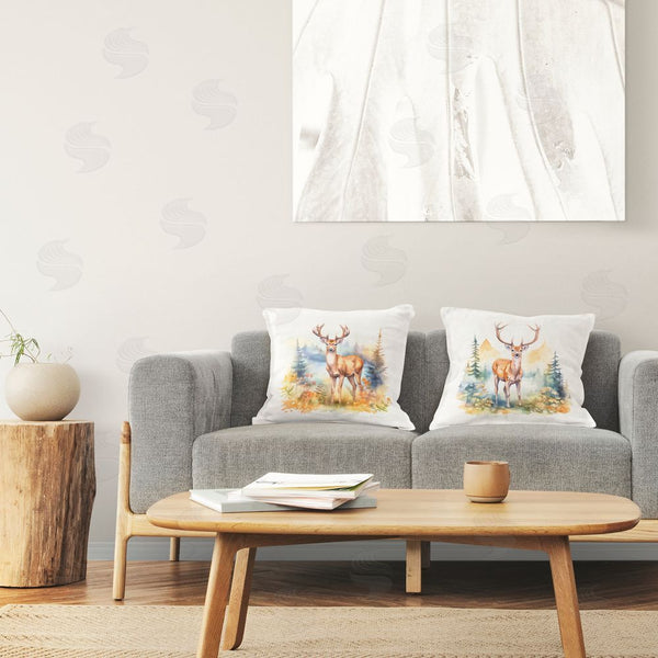 Stupell Industries Andrea Haase | Wild Deer Overlook Printed Throw Pillow Set