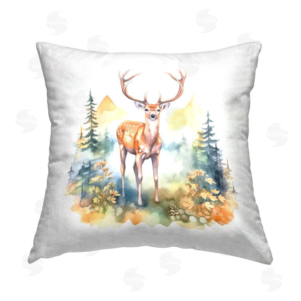 stupell industries Andrea Haase | Wild Deer with Mountains Printed Throw Pillow