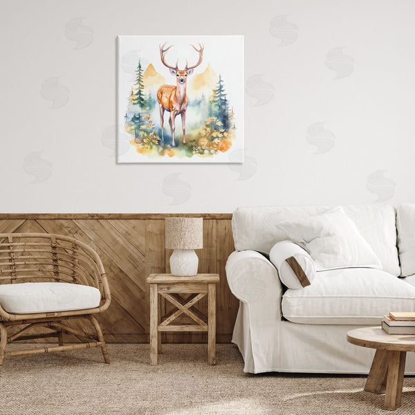 Stupell Industries Andrea Haase | Wild Deer With Mountains Wall Art