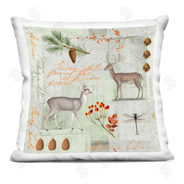 stupell industries Andrea Haase | Woodland Botanical Animal Collage Printed Throw Pillow