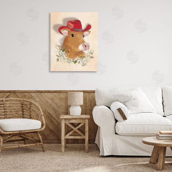 Stupell Industries Andrea Jasid Grassi | Cow With Red Cowboy Hat Wall Art