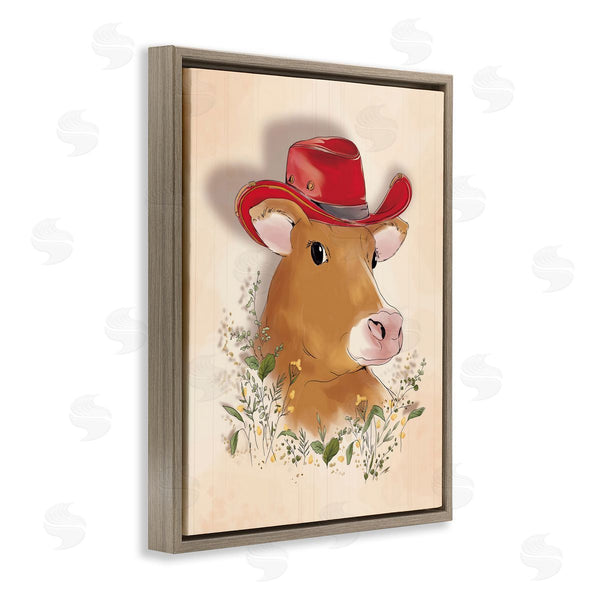 Stupell Industries Andrea Jasid Grassi | Cow With Red Cowboy Hat Wall Art