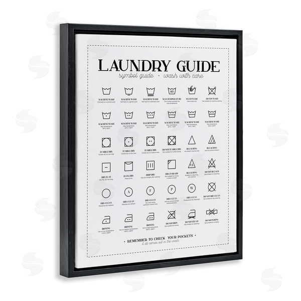 Stupell Industries Andrea Jasid Grassi | Laundry Room Minimal Symbols Guide Check Pockets Wall Art