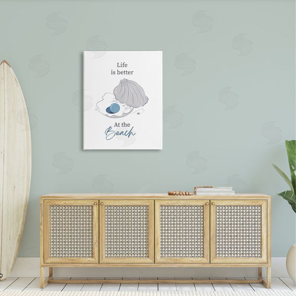 Stupell Industries Andrea Jasid Grassi | Life Better At Beach Clam Pearl Wall Art