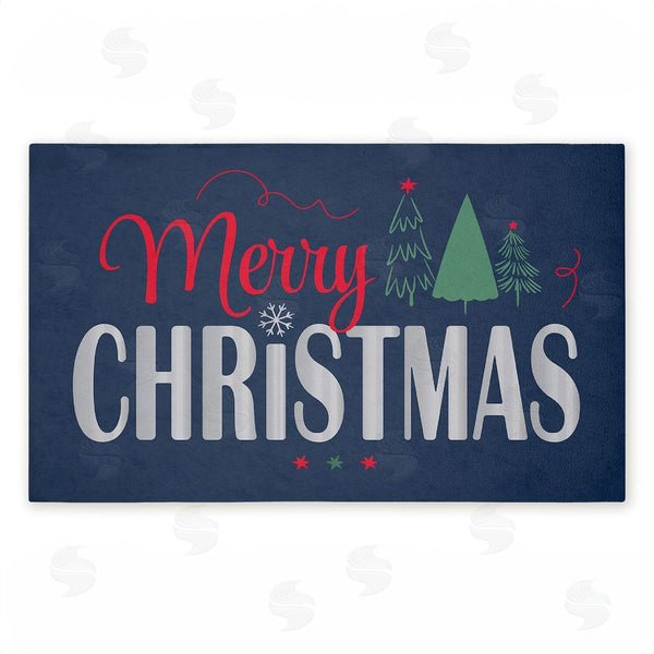stupell industries Andrea Jasid Grassi | Merry Christmas on Navy Non-Woven Door Mat
