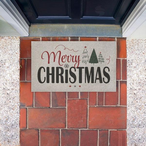 Stupell Industries Andrea Jasid Grassi | Minimal Merry Christmas Faux Sisal Door Mat