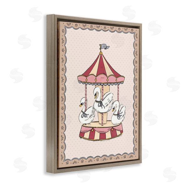 Stupell Industries Andrea Jasid Grassi | Vintage Swan Carousel Wall Art