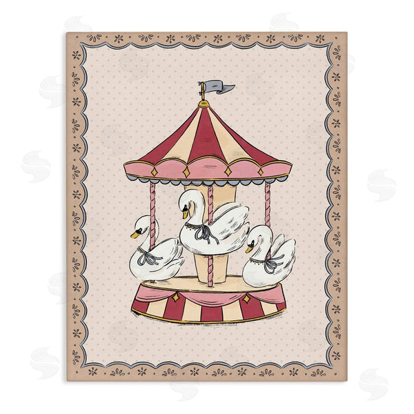 stupell industries Andrea Jasid Grassi | Vintage Swan Carousel Wall Art