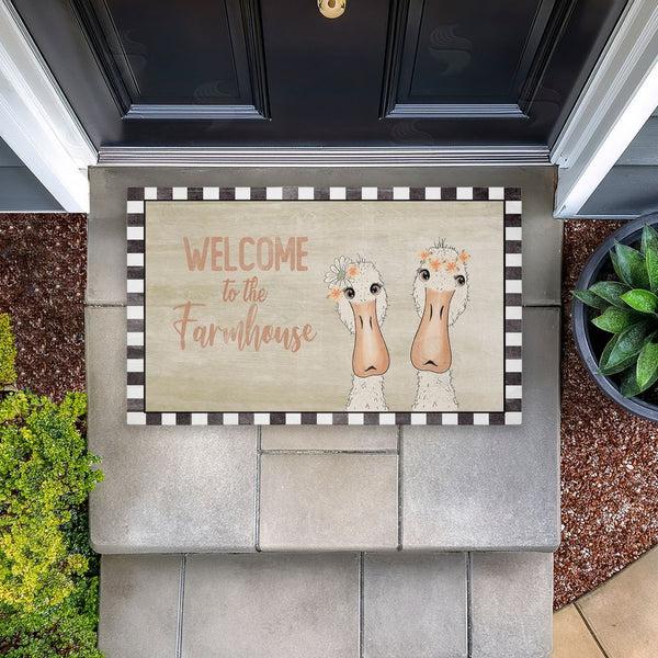 Stupell Industries Andrea Jasid Grassi | Welcome Farmhouse Ducks Non-Woven Door Mat