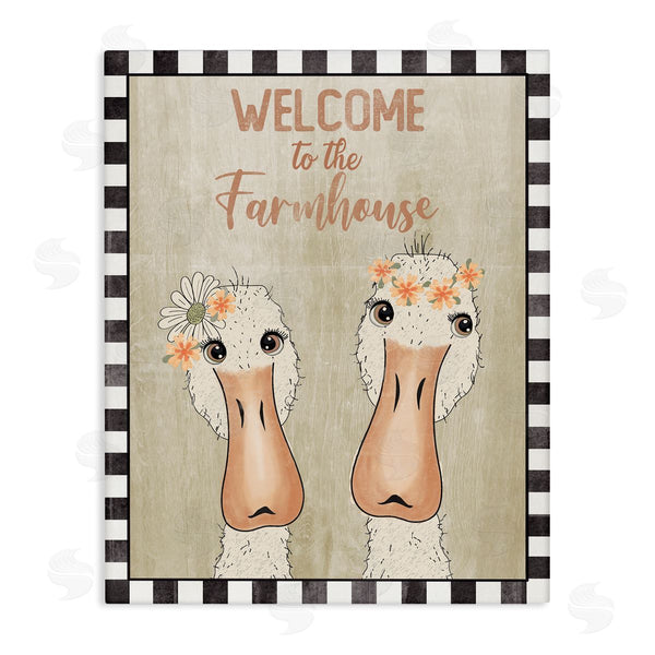 stupell industries Andrea Jasid Grassi | Welcome to the Farmhouse Phrase Whimsical Country Geese Wall Art