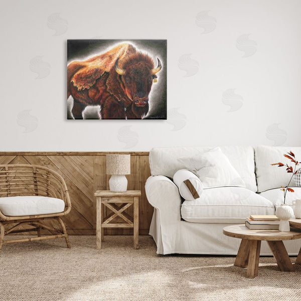 Stupell Industries Andrea Kochish | Tagged Bison Cattle Rustic Southwestern Animal Big Horns Wall Art