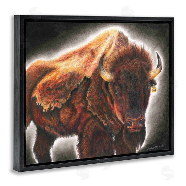 Stupell Industries Andrea Kochish | Tagged Bison Cattle Rustic Southwestern Animal Big Horns Wall Art