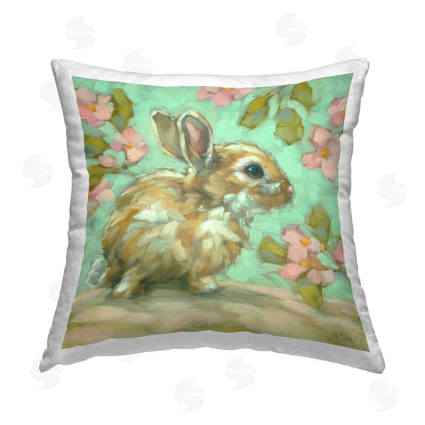 stupell industries Andrea Lavery | Baby Bunny & Florals Printed Throw Pillow