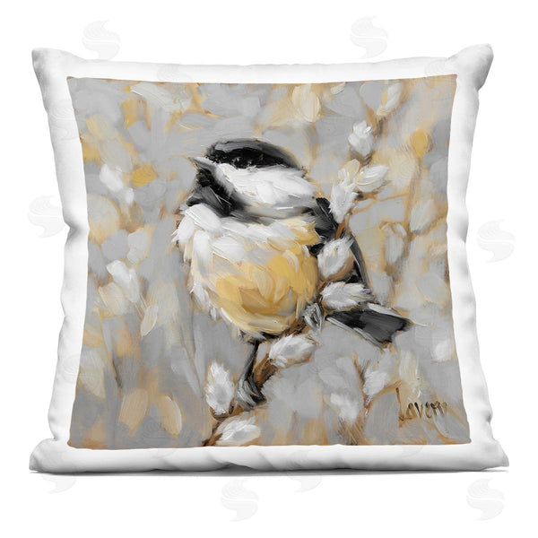 stupell industries Andrea Lavery | Bird Perched Pussy Willow Printed Throw Pillow