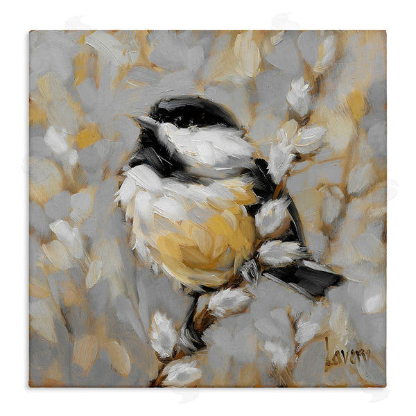 stupell industries Andrea Lavery | Bird Perched Pussy Willow Wildlife Wall Art