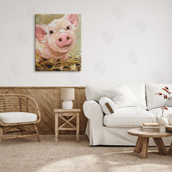 Stupell Industries Andrea Lavery | Happy Pig Farm Animal Portrait Wall Art