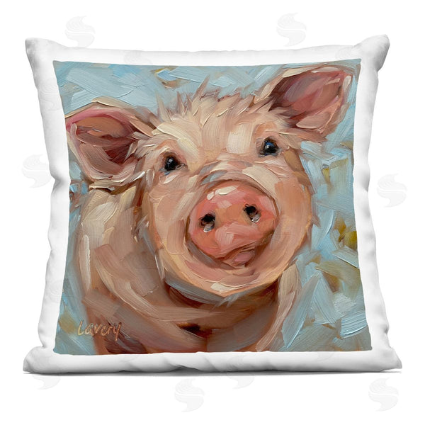 stupell industries Andrea Lavery | Happy Pig Gazing Animal Printed Throw Pillow