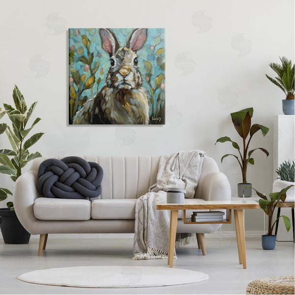 Stupell Industries Andrea Lavery | Rabbit Portrait Botanical Blooms Wall Art