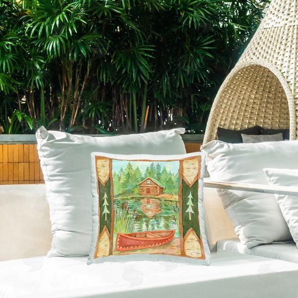 Stupell Industries Andrea Tachiera | Canoe On Lake View Printed Throw Pillow